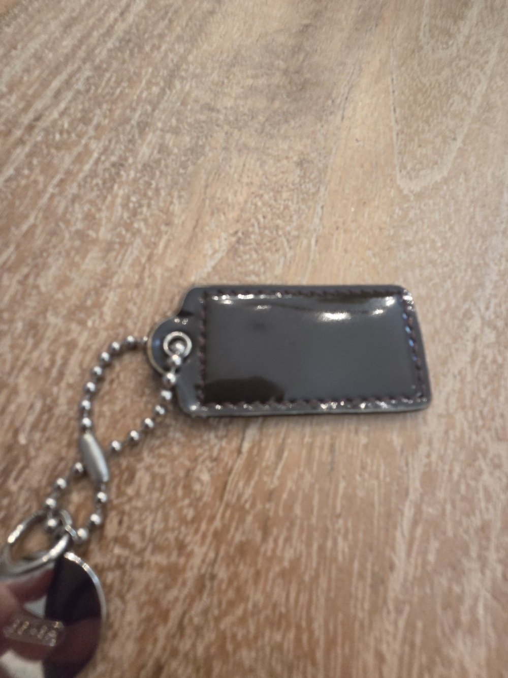 Coach Y2K Leather Hang Tag with Metal Token - Brown - Picture 3 of 3